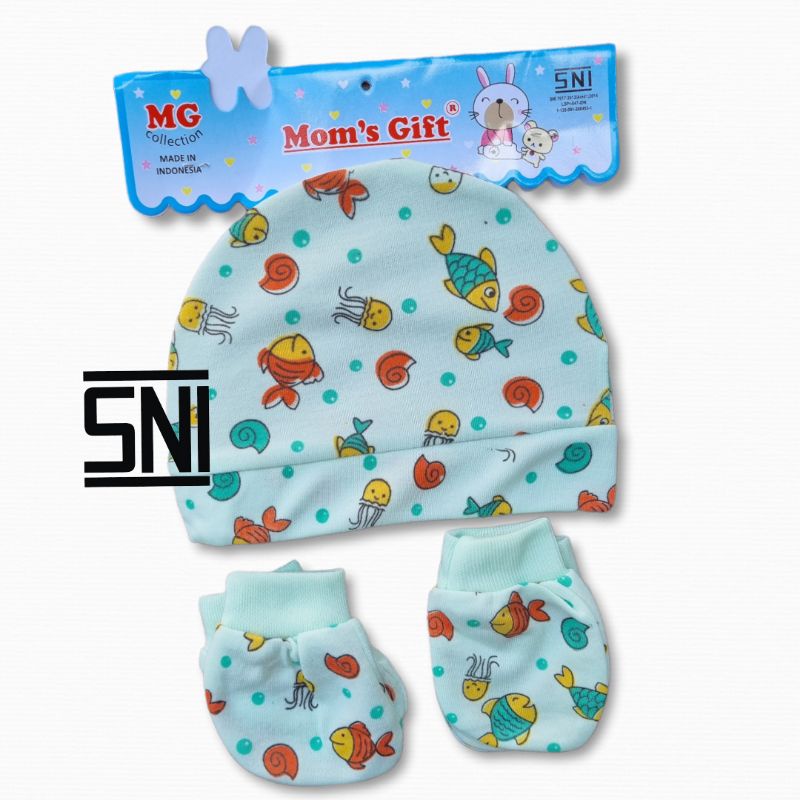 1 Set Topi dan Sarung tangan kaki SNI motif lucu murah