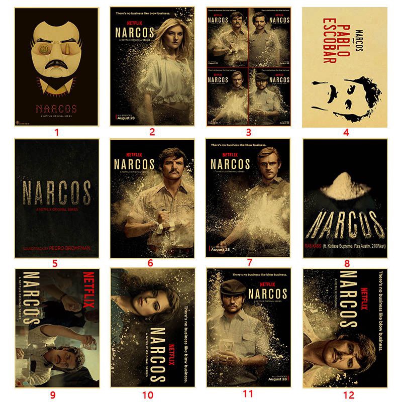 Poster Dinding Desain Potret Narcos Colombia Pablo Escobar Klasik Gaya Vintage Untuk Dekorasi Rumah