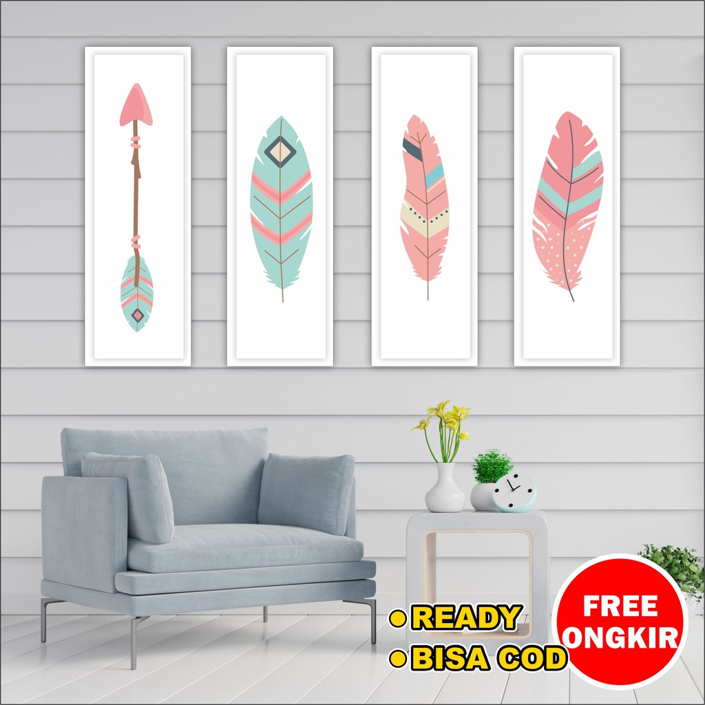 Hiasan dinding pajangan rumah wall decor dekorasi kamar feather kartun shabby bulu angsa ruangan