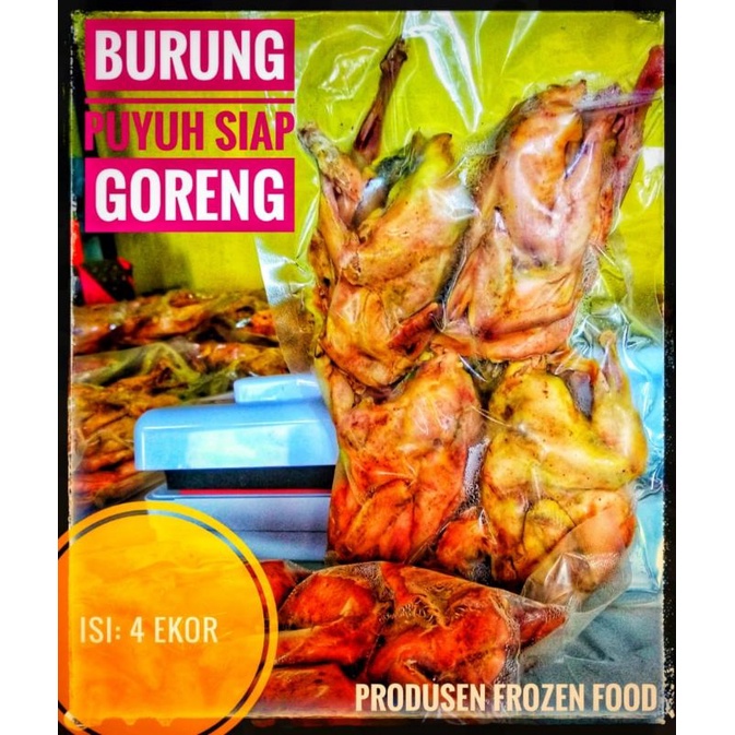 

BURUNG PUYUH UNGKEPAN isi 4 ekor FREE SAMBAL frozen food termurah lengkap Halal MUI