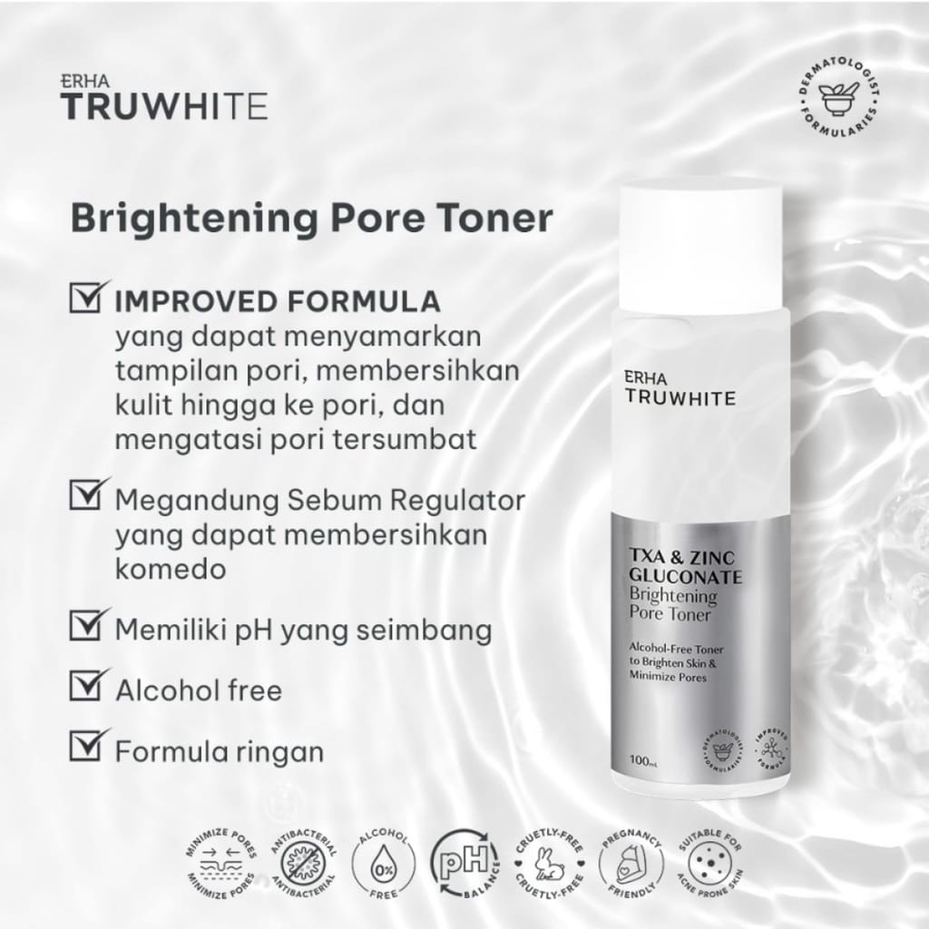 ERHA TRUWHITE NIACINAMIDE &amp; TXA BRIGHTENING TONER 100 ML @MJ