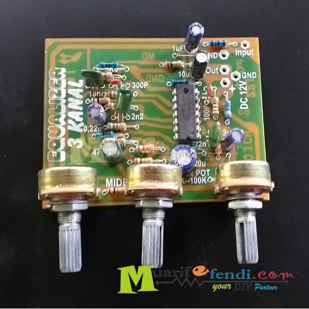 KIT Equalizer Potensio Mono 3 Channel OPAMP LM324 221M