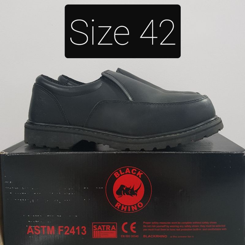 Sepatu Safety Pantofel Hitam BRE0401 Black Rhino BlackRhino size 42