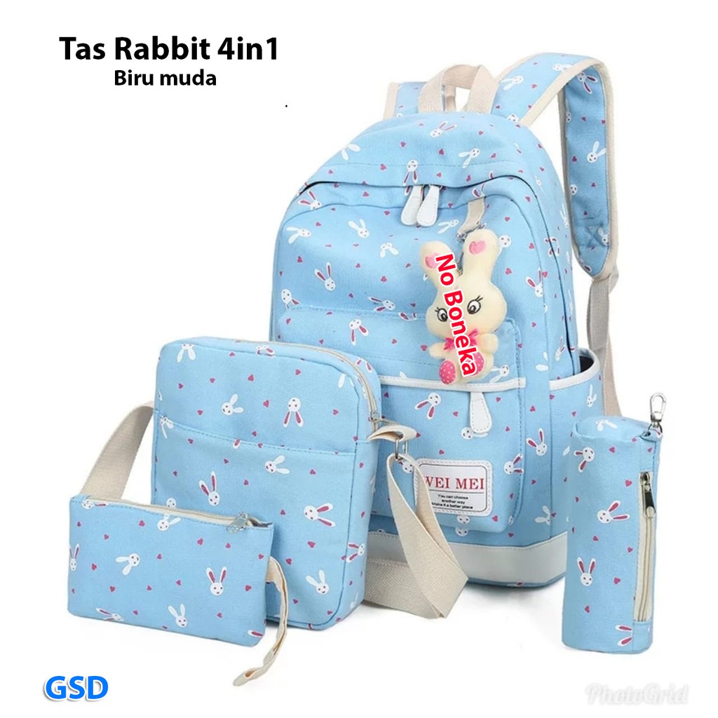 tas rabbit 4in1/paket tas sekolah anak murah/tas ransel anak/tas backpack+slempang+kotak pensil