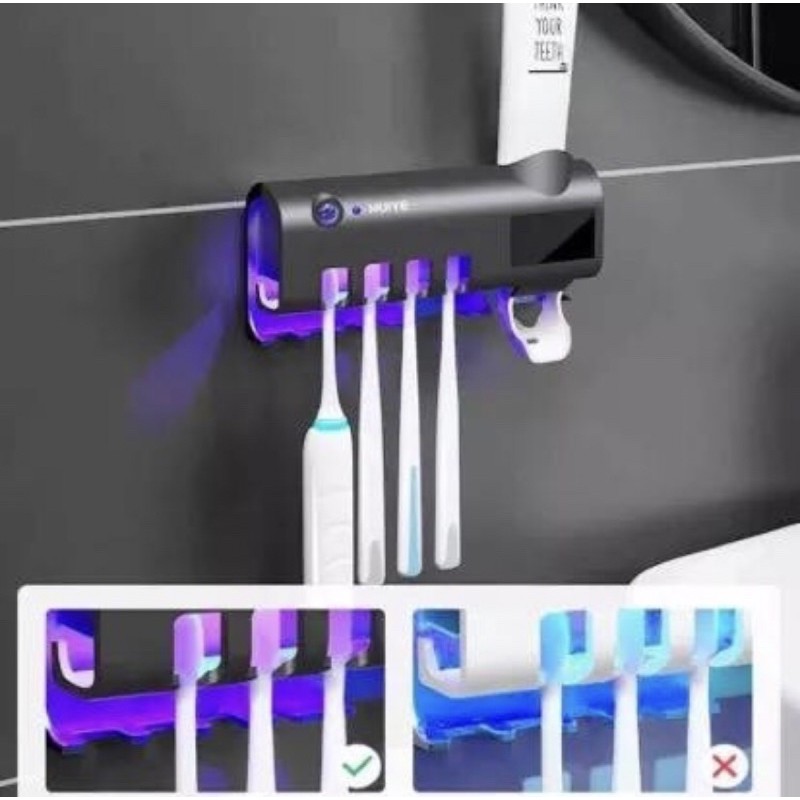 UV Dispenser Sterilizer odol sikat gigi anti bakteri rak sikat gigi otomatis