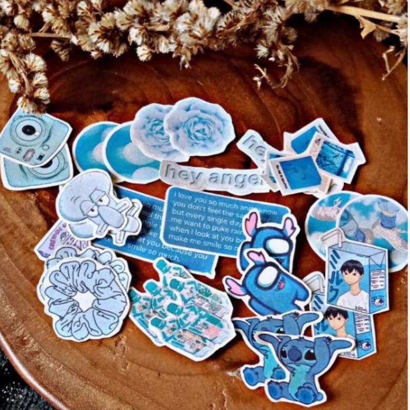 GAEKOPEDIA || NO GLOSSY STIKER TUMBLR AESTHETIC 30-48Pcs STICKER ESTETIK RETRO UNIK-4