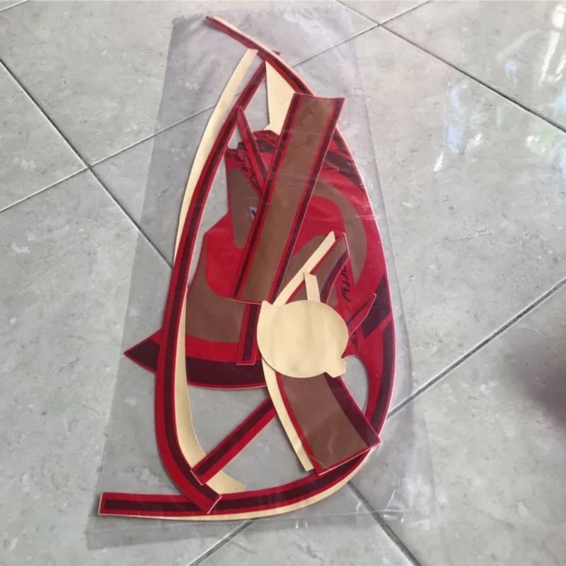 STRIPING LES BODY SCOOPY SPORTY 2013 MERAH