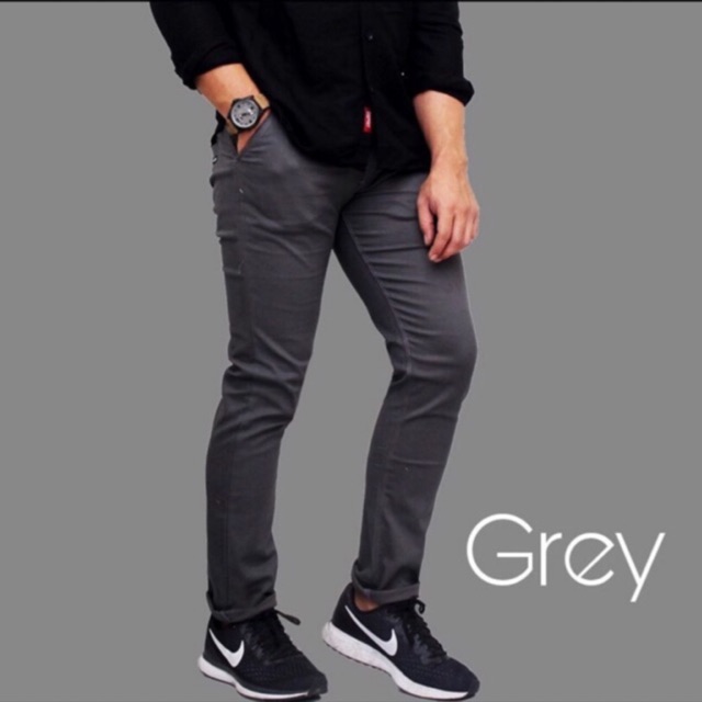 POPULER CELANA CHINO PRIA PREMIUM CASUAL SANTAI SEMI FORMAL TERMURAH HITAM ABU CREAM MOCCA 27-38