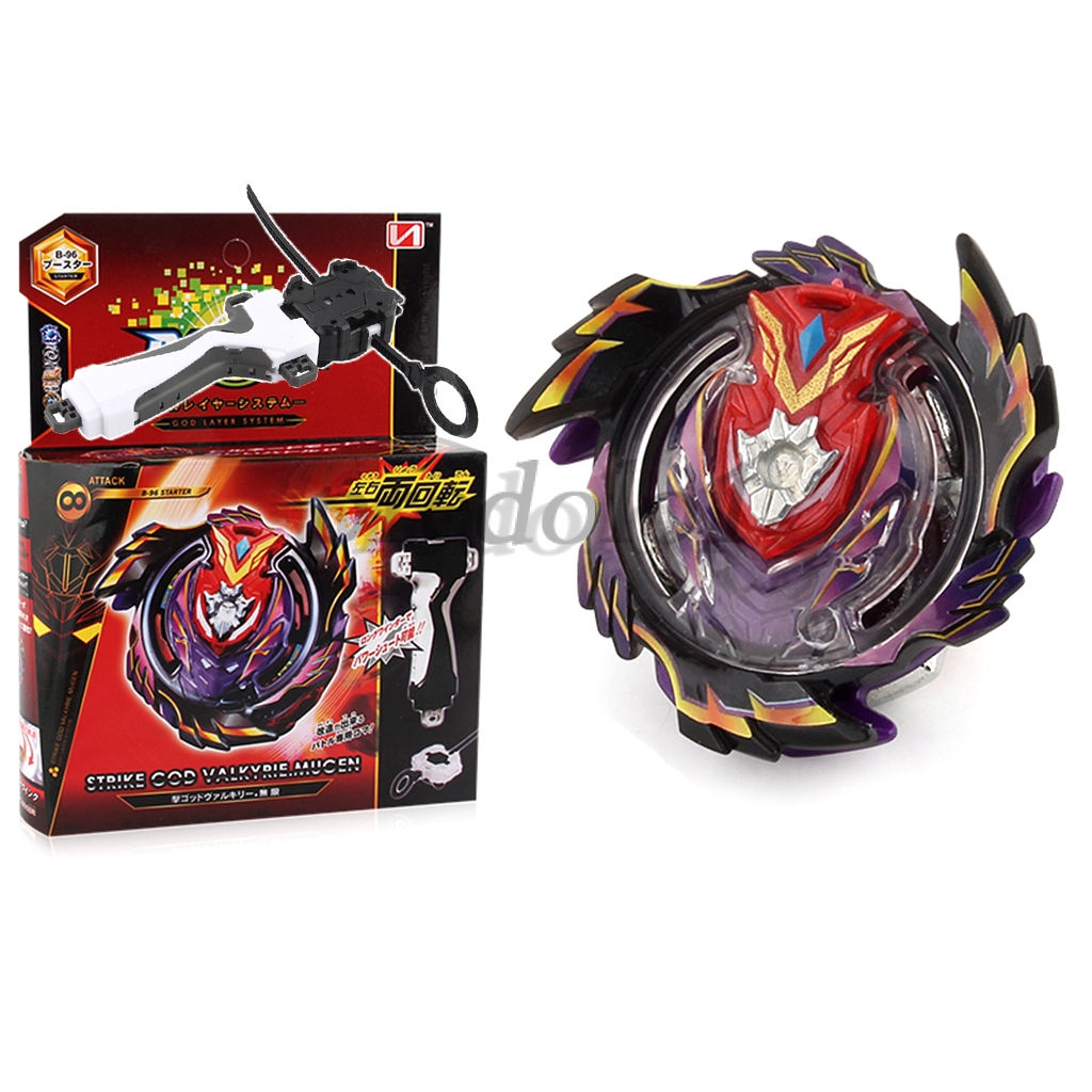 Mainan Beyblade/Gasing Strike God Valkyrie Mugen B-96 Bahan Metal + Tarikan Putar untuk Anak