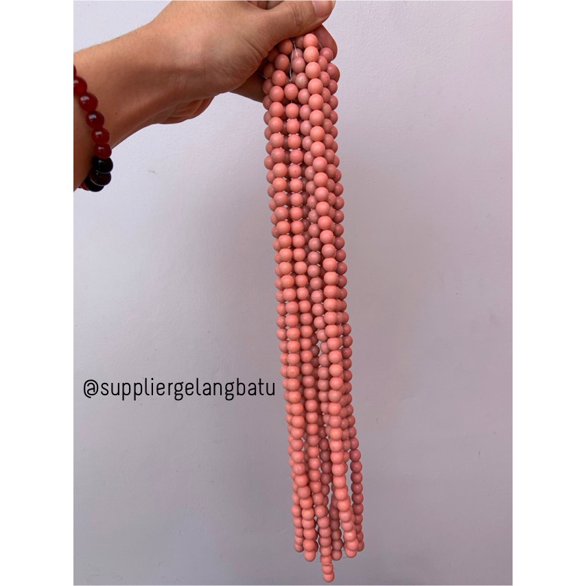 batu bahan soft pink pirus 10mm natural phyrus aksesoris gelang kalung