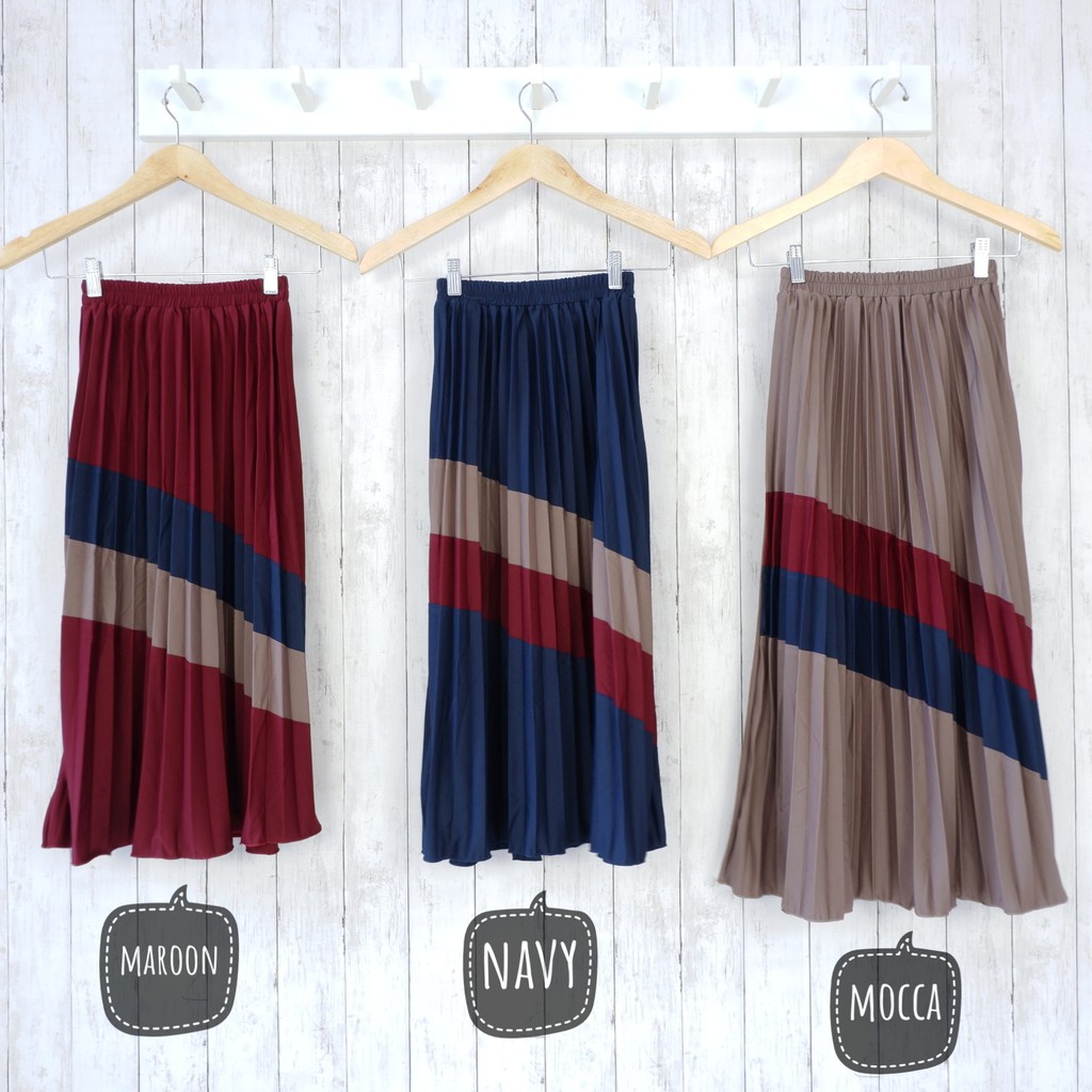 ROK PLISKET ANAK KOMBINASI 8168 PRISKET ANAK PANJANG PLEATED SKIRT FLARE SKIRT MAYUNG FLOWY REMPEL