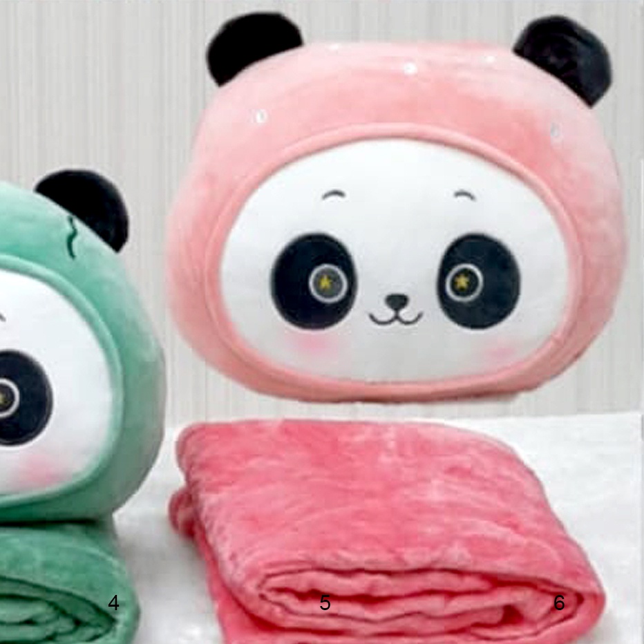 Bantal selimut balmut Impor boneka tiger panda fruit pig kelinci babi bantal sandaran kursi