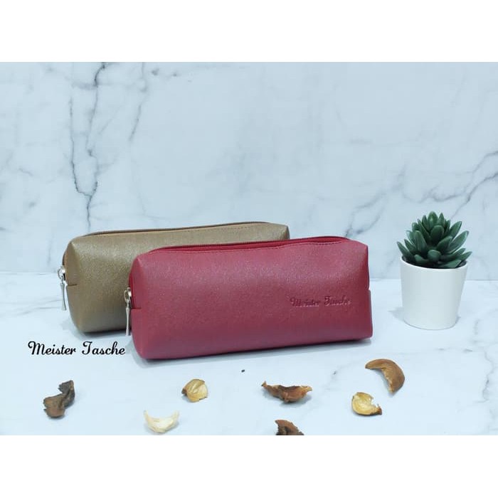 

Wedding Souvenir Pernikahan Ultah Pouch Bag Kotak Pensil Dompet Emboss