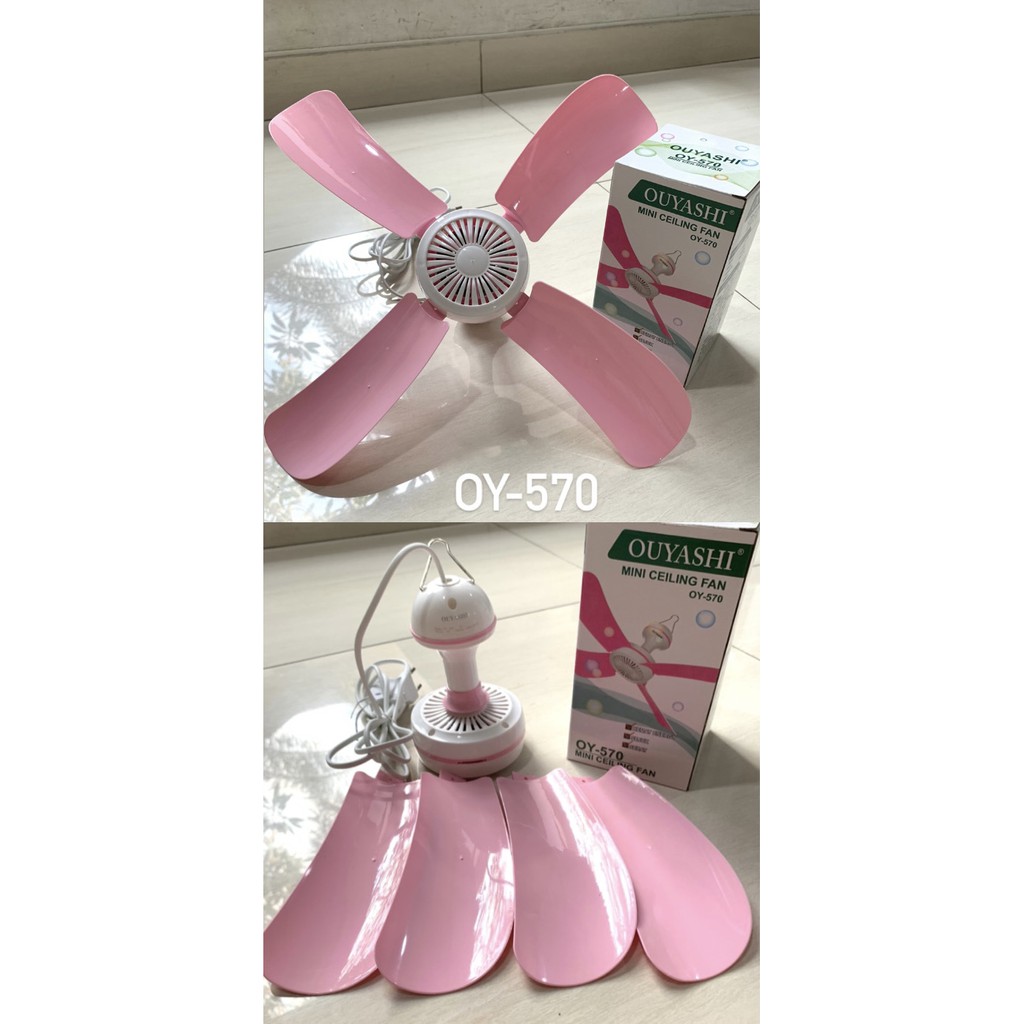 Kipas angin gantung Ouyashi tipe OY-570 , OY-770 , OY-970 , warna pink , baling baling 4