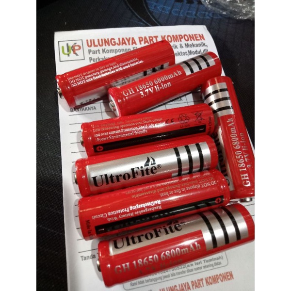 baterai 18650 rechargeable 3.7V battery