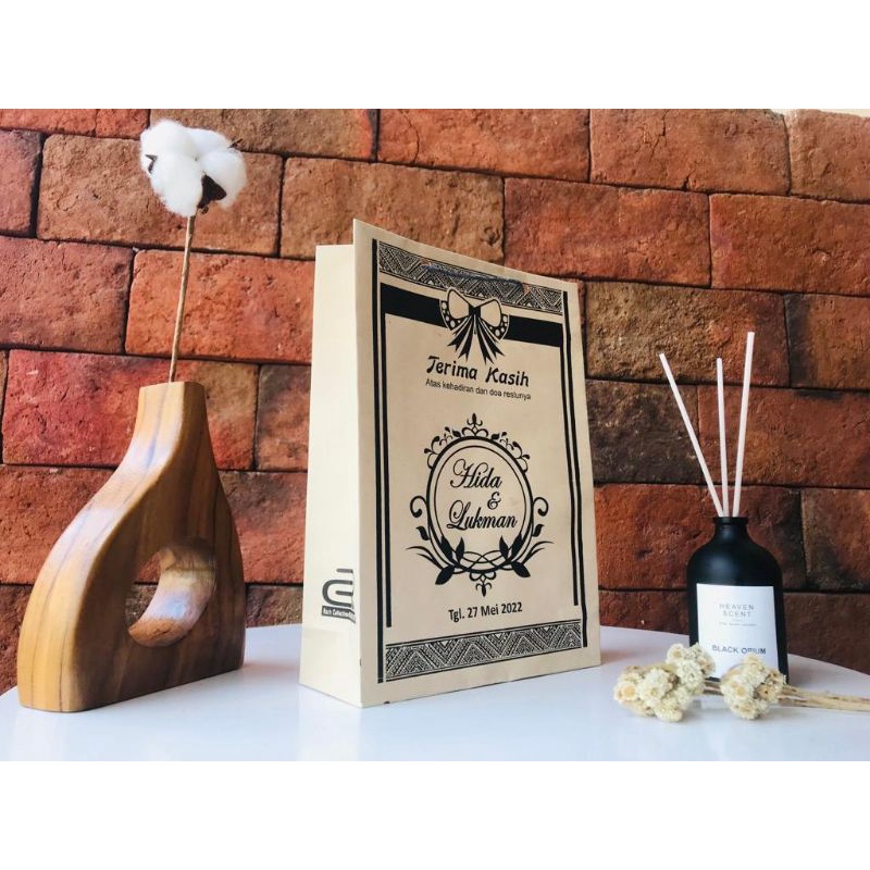 

Paper bag custom sablon pernikahan khitan uk18