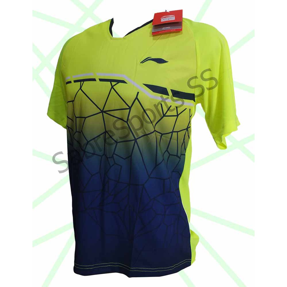 Baju Badminton LiNing Import 6062 Kaos Badminton Li Ning Logo Bordir Stabilo