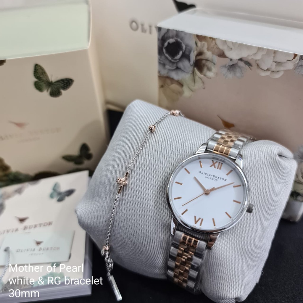 

promo mother of pearl Olivia Burton original Include box, manual book, paper bag, free batrai