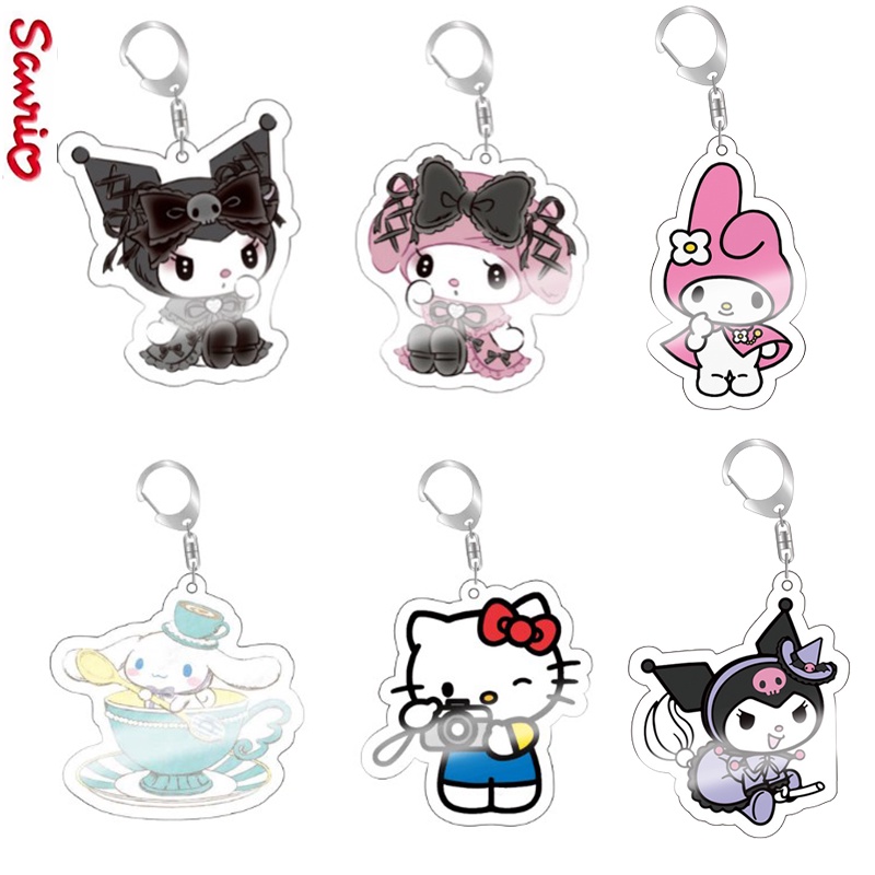 Sanrio Kawaii Kuromi Melody Hello Kitty Keychain Pendant Keyring Sweet Cute Girls Pendant Accessories Hello Kitty Pendant Models Toy