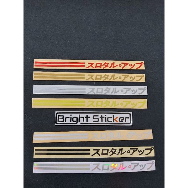 STICKER VISOR HELM THROTTLE UP KANJI CUTTING