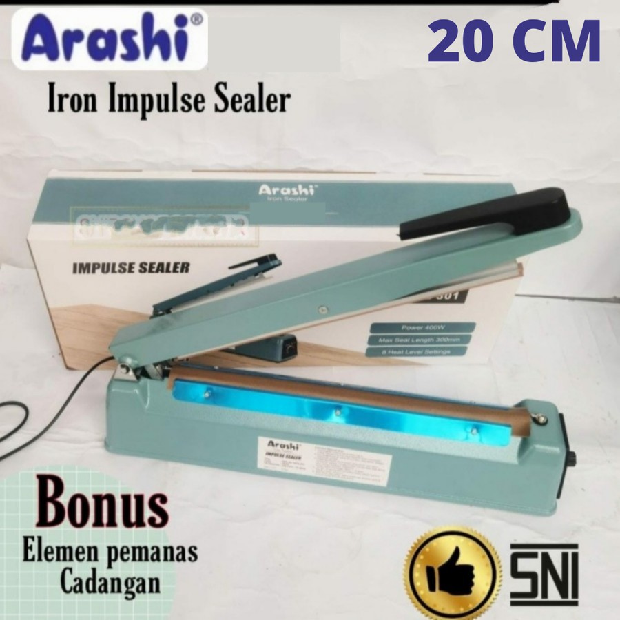 PRES PLASTIK 20 CM IMPULSE SEALER ARASHI BODY BESI 200mm IRON SEALER