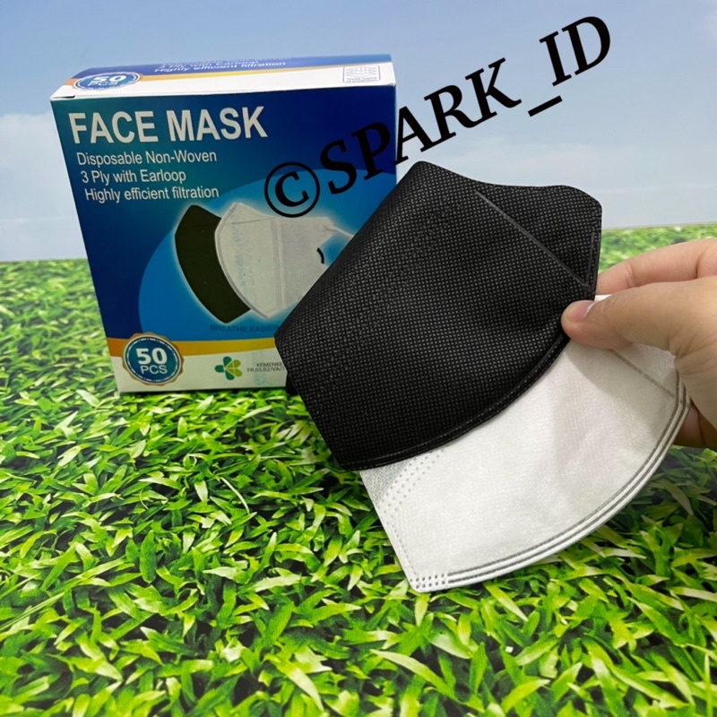 ISI 50 | MASKER DUCKBILL PUTIH HITAM 3 PLY DEWASA ISI 50PC | ADA GARIS | KUALITAS BAGUS | ADA DUS ISI 50 Promo Sen