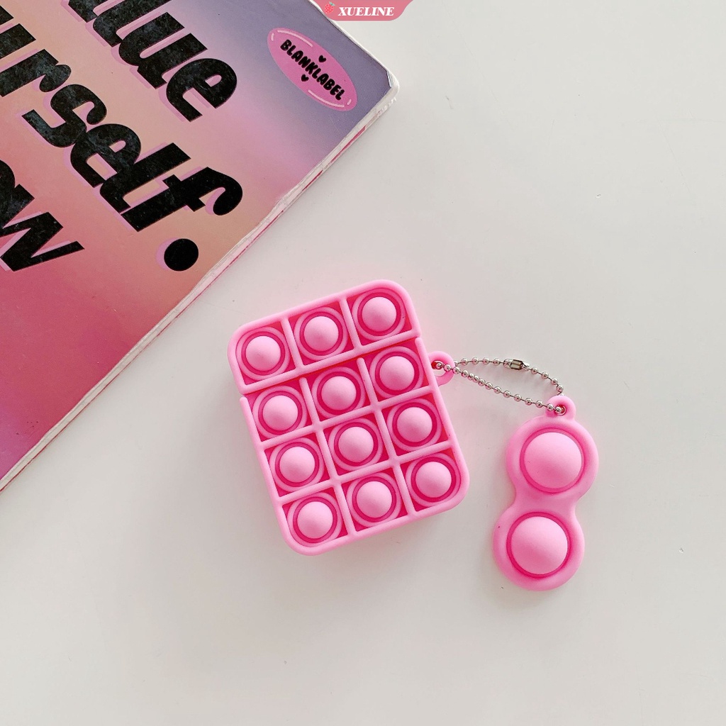 Casing Soft Case Silikon Desain Bubble Press Untuk AirPods 1 / 2