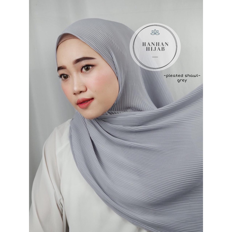 PLEATED SHAWL / PASHMINA FULL PLISKET-Grey