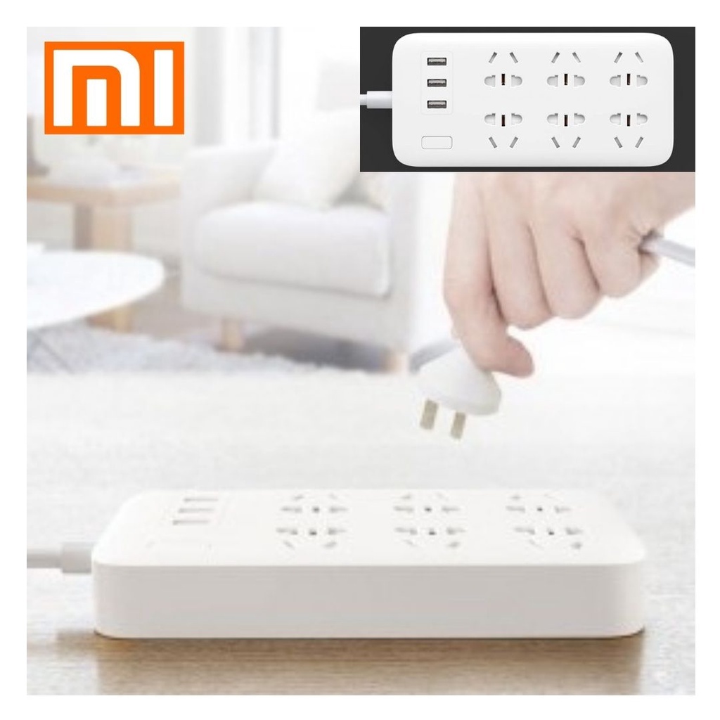 Xiaomi Mi Smart Stop Kontak Power Strip 6 Lubang 3 USB Port 2500 Watt  111158