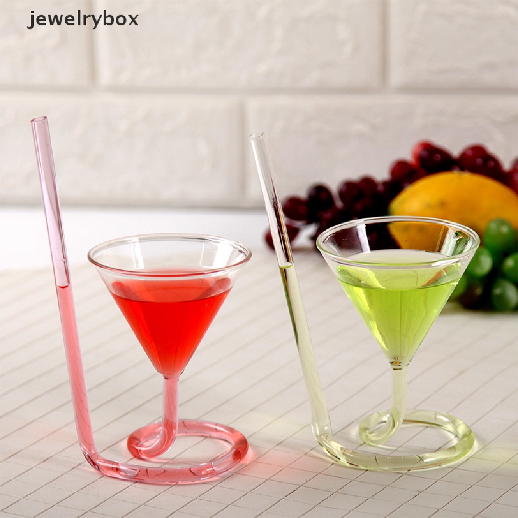 (jewelrybox) Sedotan Minuman Cocktail / Wine Desain Spiral Ekor Panjang