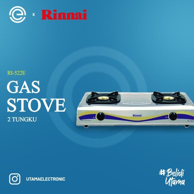 RINNAI Kompor Gas Stainless 2 Tungku RI-522E - Silver