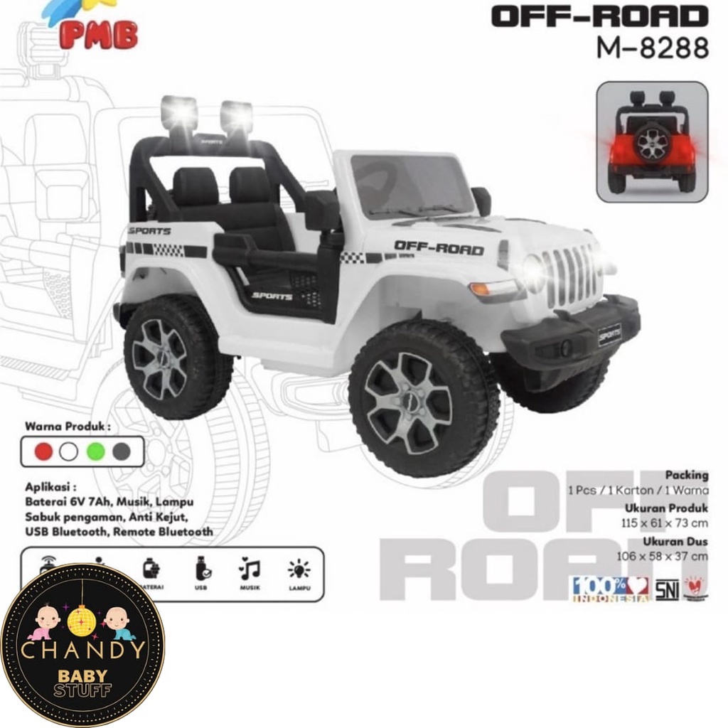 MOBIL AKI MAINAN ANAK JEEP OFF ROAD PMB M 8288