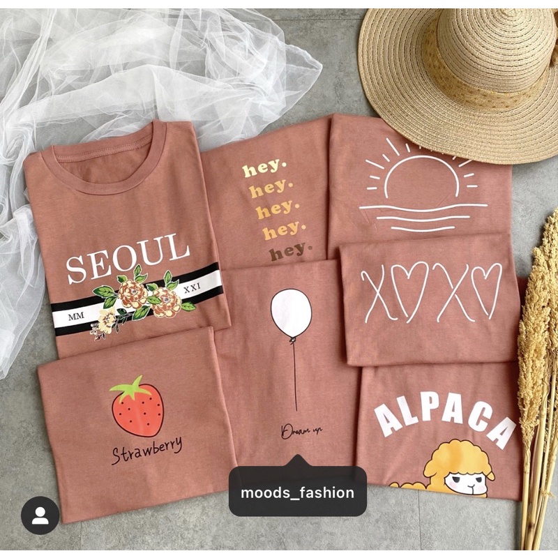 Kaos Wanita Oversize Lengan Pendek DUSTY ROSE