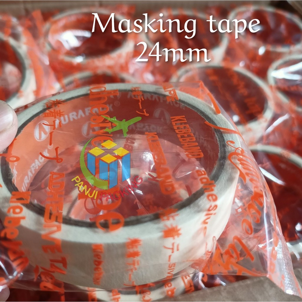 

Masking tape 24mm x 12Y lakban kertas 1 inch aurapack murah bagus isolasi cat mobil
