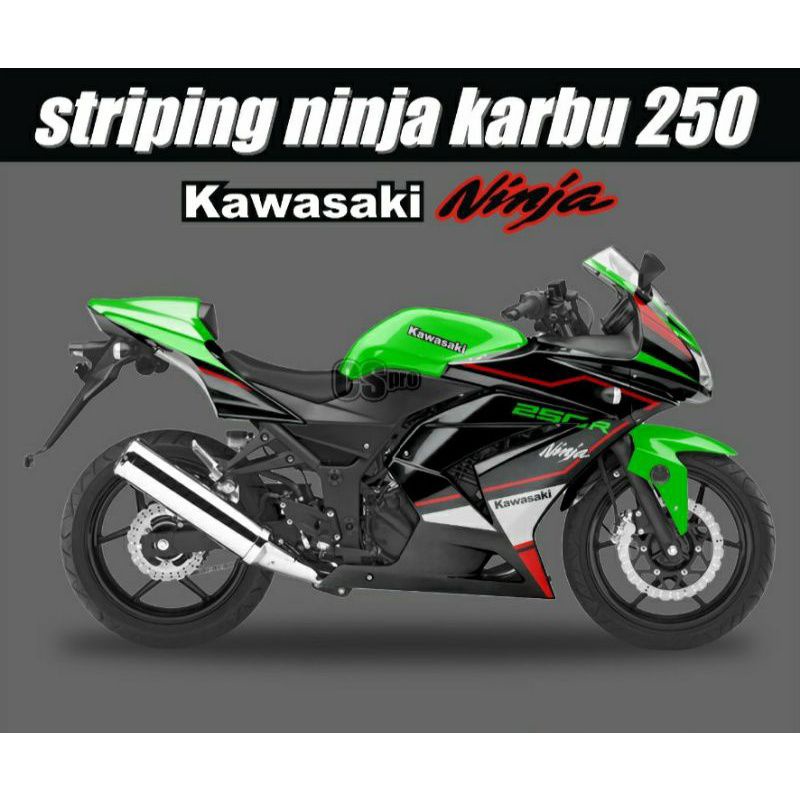 Ninja 250 Karbu/Striping Stiker Body Variasi Motor Ninja 250 Karbu