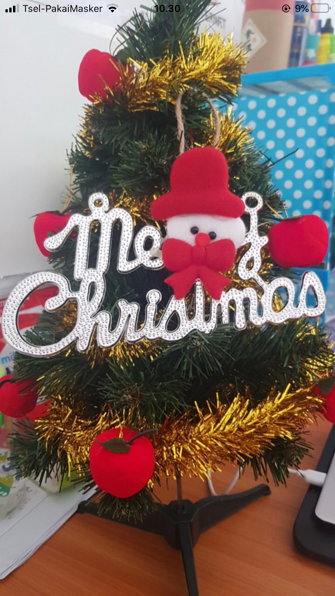 Dekorasi Pohon Natal Merry Christmas Santa Murah 2583