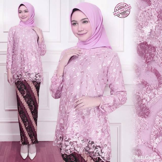 Set Kebaya plisket lurik 6 warna