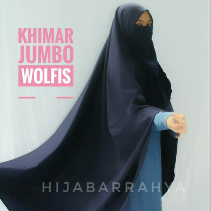 Jilbab Khimar, Jilbab Kimar khimar Jumbo syari set cadar - Putih Murah
