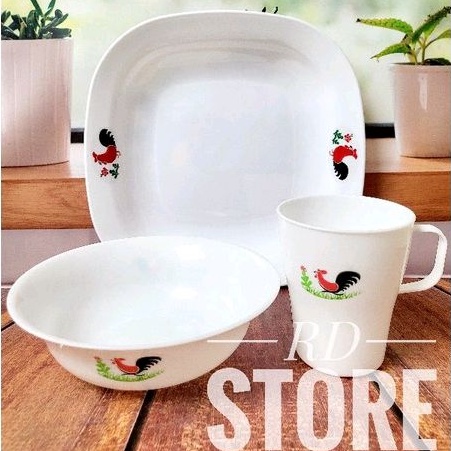 PROMO 3.PCS SET PIRING AYAM MASING MASING 1.PCS