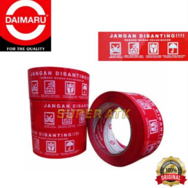 Lakban Jangan Dibanting / Lakban Printing Fragile Merah