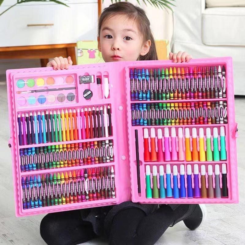 Crayon Anak Set Isi 208 Pcs / Alat Lukis Anak Set Pensil Warna Crayon