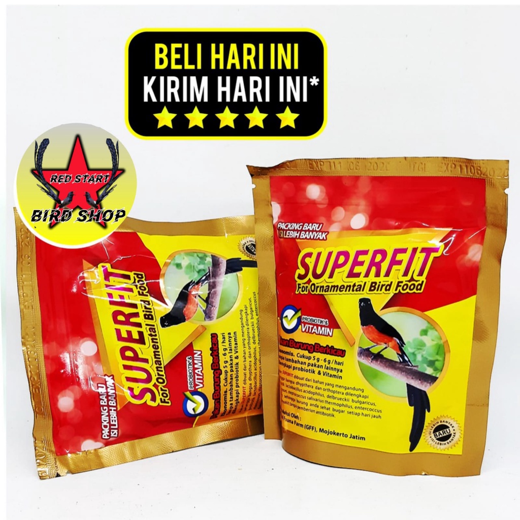 SUPERFIT GOLD &amp; RED HIGH PROTEIN MAKANAN HARIAN BURUNG MURAI KACER CIBLEK CUCAK IJO DLL