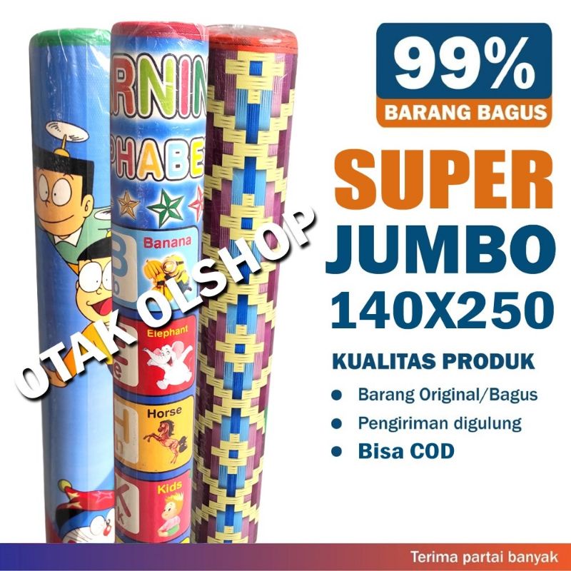 Karpet spon super jumbo motif karakter 140x250 2mm / tikar karpet spon tebal anti Air