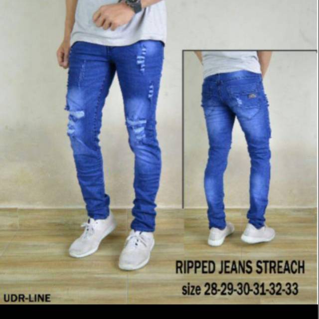Celana sobek Pria Distro - Celana panjang sobek Pria - Celana jeans panjang sobek terbaru Pria 27-32