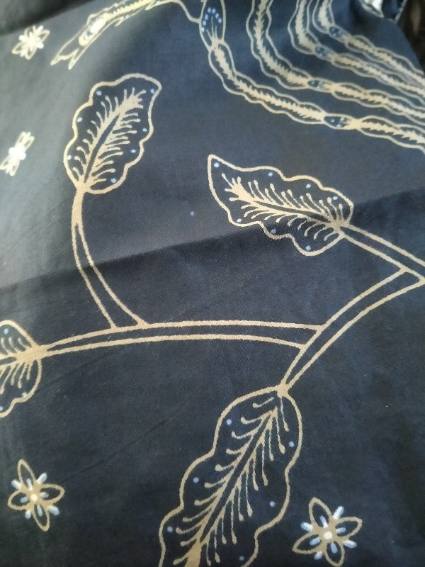 Arfana Navy Kemeja Batik Pria Full Furing Bahan Katun Sragenan