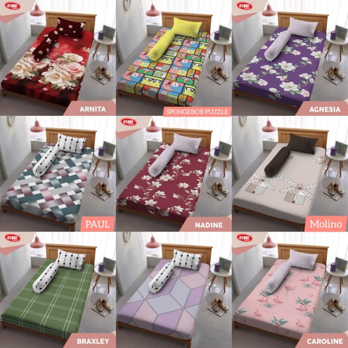 Sprei & Bedcover Premium Promo Sprei Deluxe Kintakun - Ukuran 100X200 & 120X200 Single - Random,