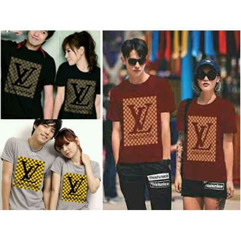 Kaos Couple Lv Black - Hitam Best Quality