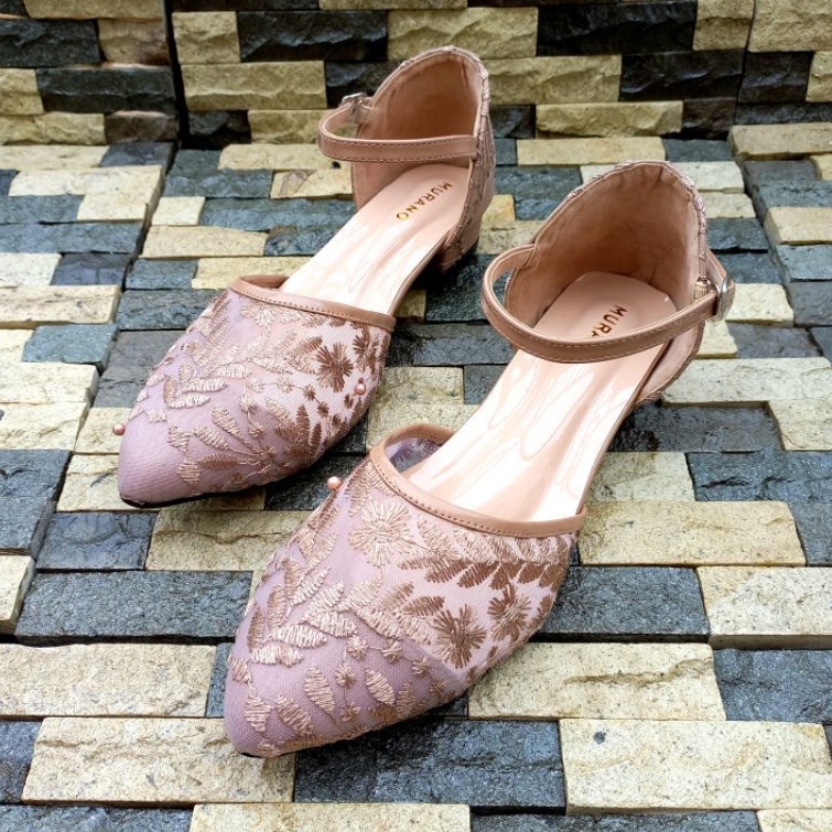 Wedding Shoes Murano Kania Mocca Brukat Size Jumbo 41-46