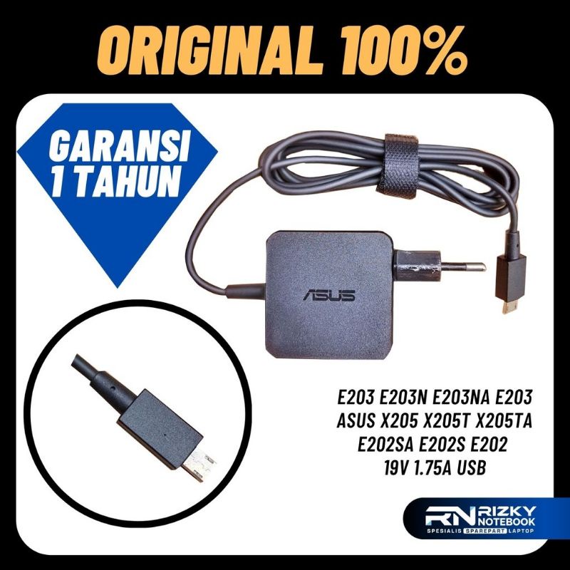 (ORI 100%) Charger Asus E202 E202S E202SA E203 E203nah 19V - 1.75A Original Adaptor Charger Casan
