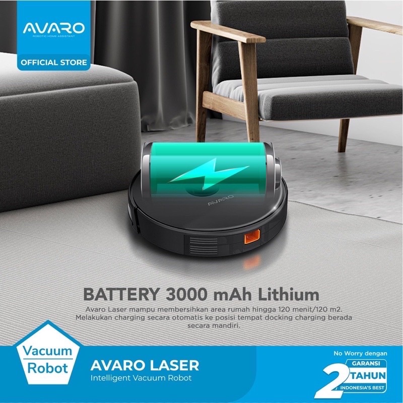 Robot Vacuum Cleaner Avaro LASER 2in1 Vacum &amp; Mopping Anti Bump &amp; Fall sapu pell otomatis untuk rumah ruang tamu kamar dapur murah